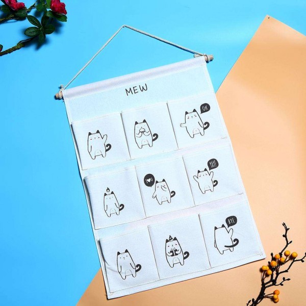 9 Bag Cartoon Wall Hang Back Door Multi Layer Storage Bag