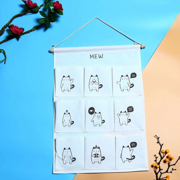 9 Bag Cartoon Wall Hang Back Door Multi Layer Storage Bag