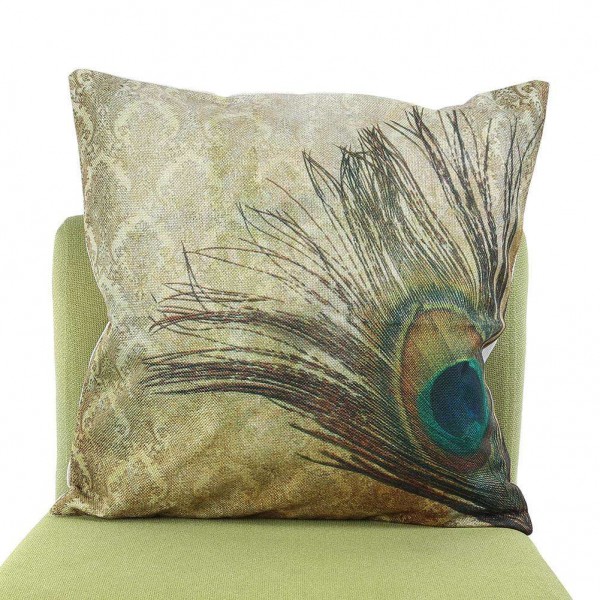 Peacock Linen Pillowcase Throw Pillow Cover Cushion Cover Home Decor