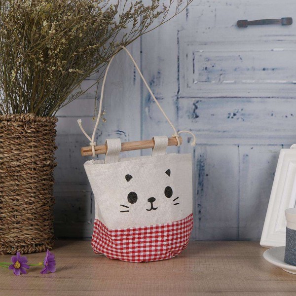 Fabric Cotton and Linen Pocket Wall Door Hanging Storage Bags