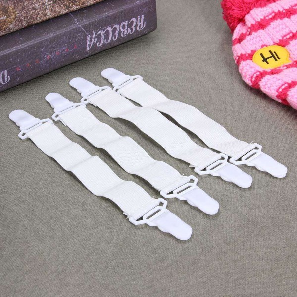 4pcs Bed Sheets Buckle Table Cloth Clip Anti-Slip Fixed Belt Elastic Band