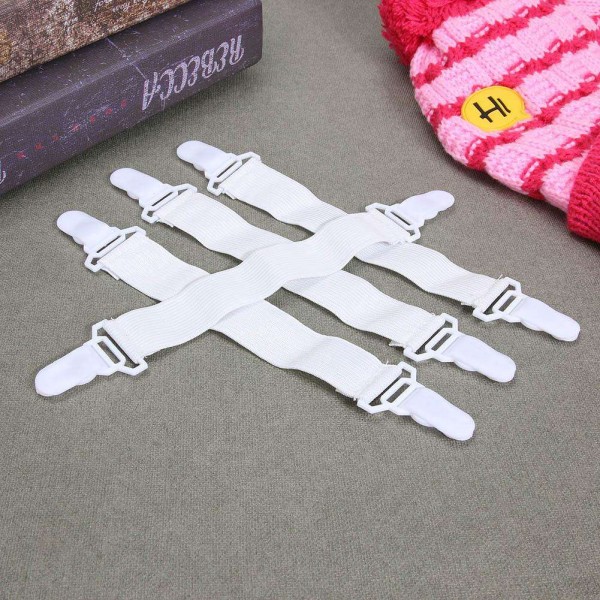 4pcs Bed Sheets Buckle Table Cloth Clip Anti-Slip Fixed Belt Elastic Band