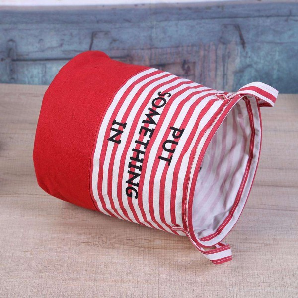 Foldable Washing Laundry Basket Hamper Cotton Linen Clothes Storage