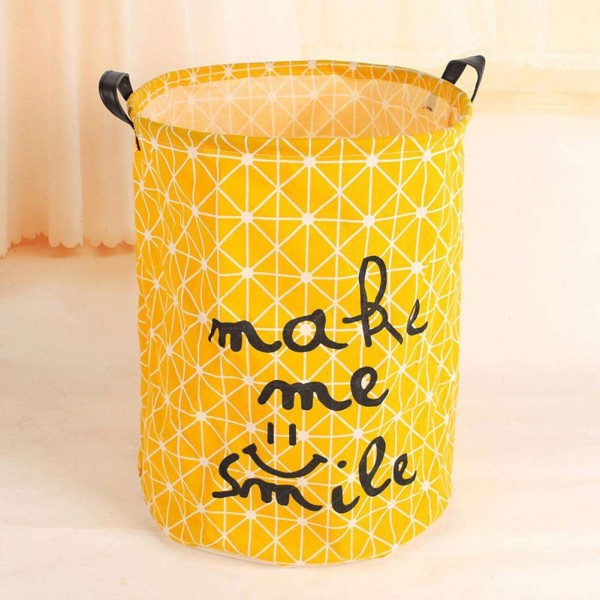 Foldable Washing Laundry Basket Hamper Cotton Linen Clothes Storage Bag