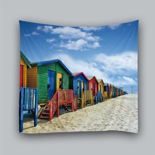 Dreamy Style Polyester Wall Hanging Tapestry Beach Towel Tablecloth(Hut)