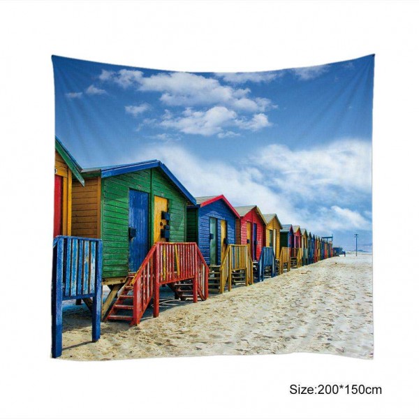 Dreamy Style Polyester Wall Hanging Tapestry Beach Towel Tablecloth(Hut)