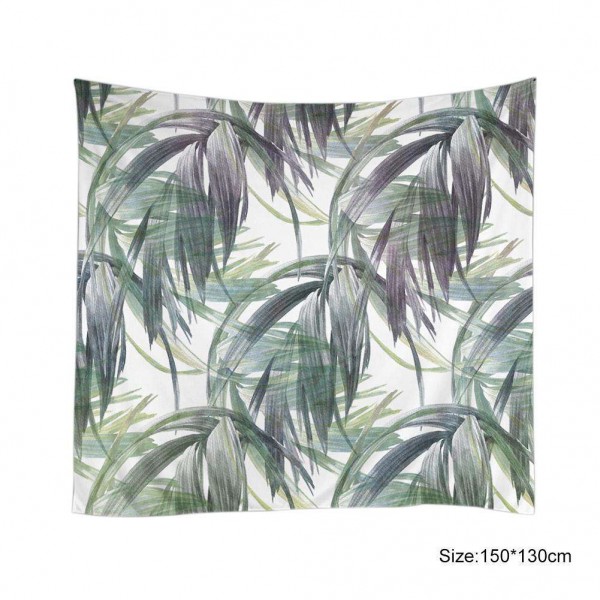 Green Leaf Polyester Tapestry Beach Towel Wall Hanging Blanket Tablecloth