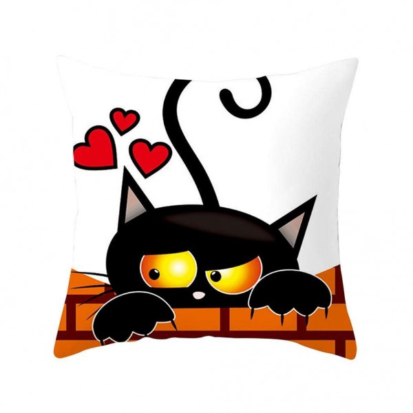 Funny Cat Print Cushion Cover Pillowcase...