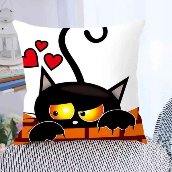 Funny Cat Print Cushion Cover Pillowcase Sofa Car Seat Home Throw Pillow/01