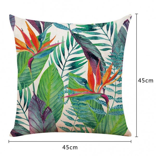 Cotton Linen Pillowcase Rainforest Printed Pillow Cover Sofa Home Decor