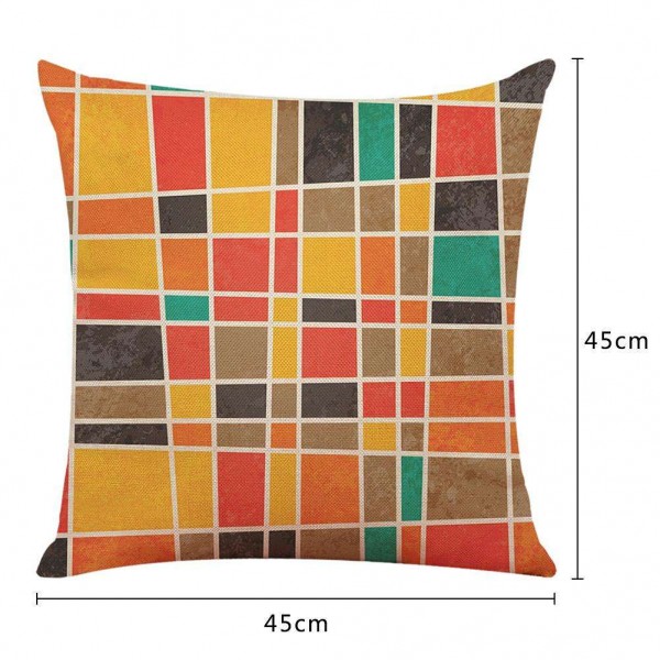 Geometric Print Pillowcase Cotton Linen Pillow Cover Home Car Decorative