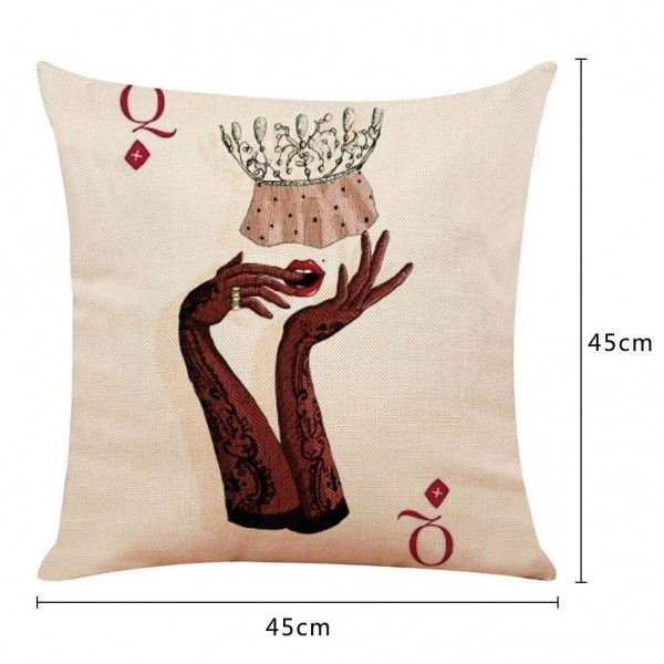 Poker Printed Pillowcase Cotton Linen Pillow Cover Car Home Throw Pillows