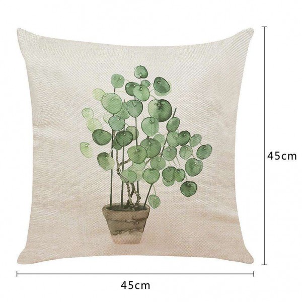 Ink Plant Printed Pillowcase Cotton Linen Pillow Case Cover Throw Pillows