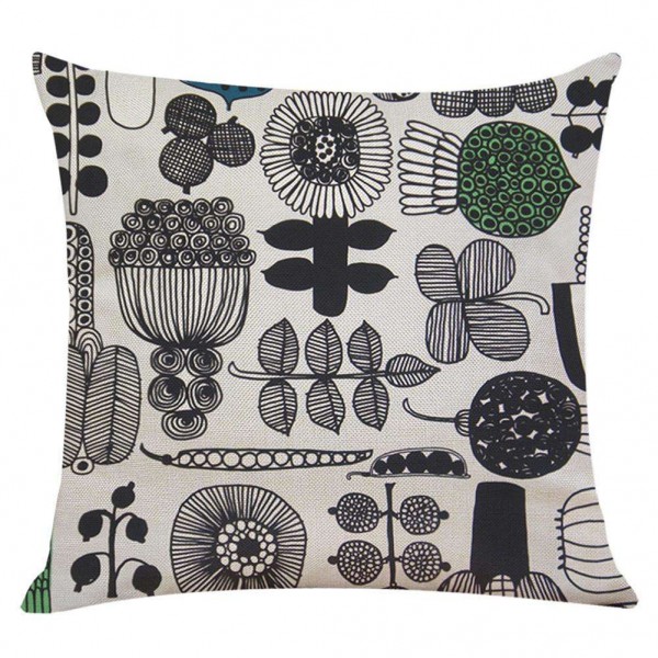 Geometry Printed Pillowcase Cotton Linen...