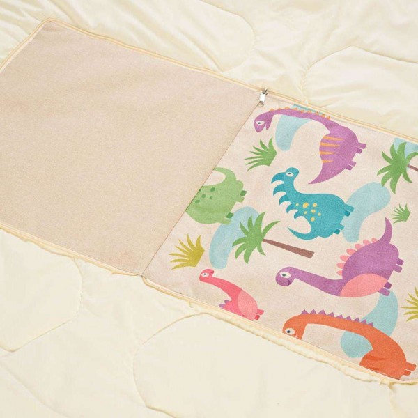 Cartoon Flax Pillow Cusion Quilt Dual Use Car Nap Home Blanket(Dinosaur)