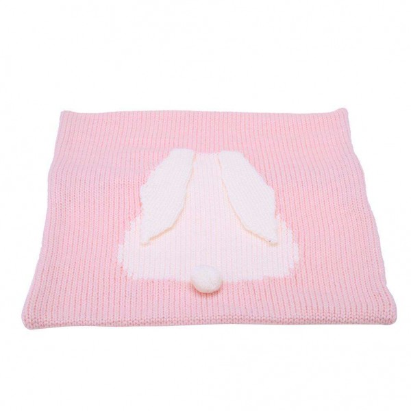 Cartoon 3D Rabbit Kids Chair Cushion Cover Sofa Decor Knit Pillowcase/Pink