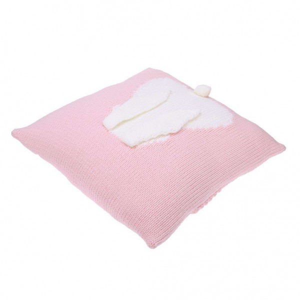 Cartoon 3D Rabbit Kids Chair Cushion Cover Sofa Decor Knit Pillowcase/Pink