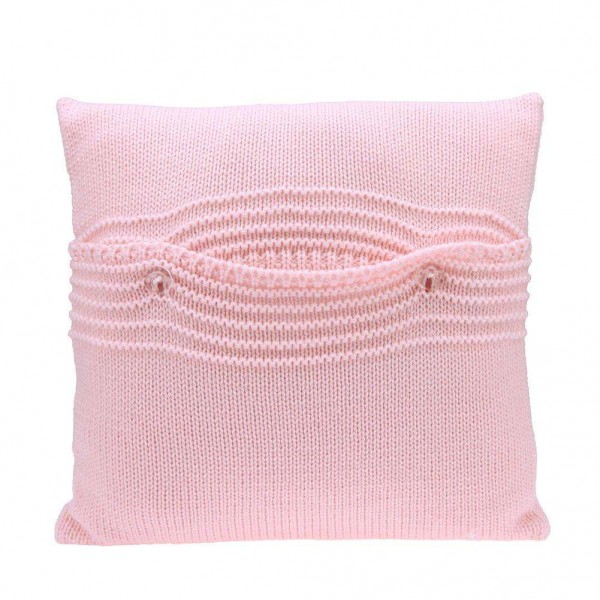 Cartoon 3D Rabbit Kids Chair Cushion Cover Sofa Decor Knit Pillowcase/Pink