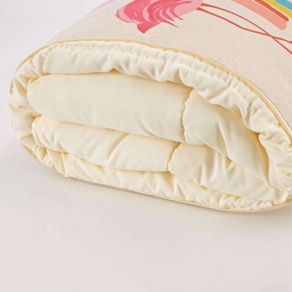 Linen Pillow Waist Cushion Quilt Dual Use Car Nap Pillow Blanket