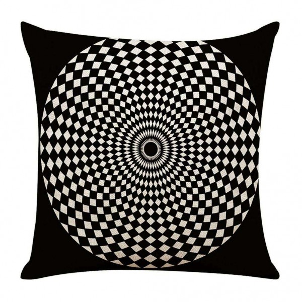 Geometric Printing Linen Cushion Pillow ...