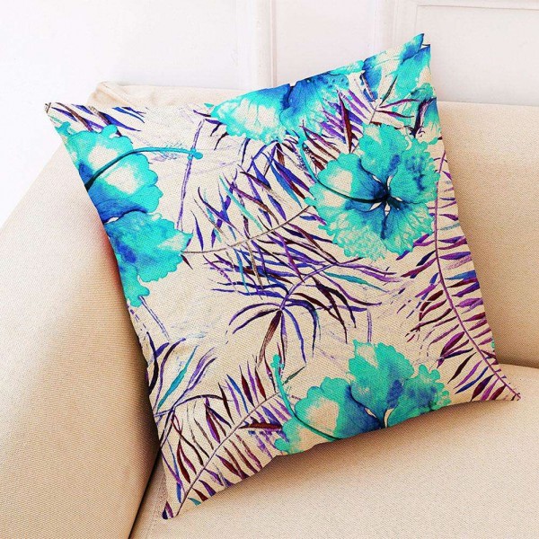 1pc Cotton Linen Pillowcover Floral Printed Pillowcase Watercolor Slip