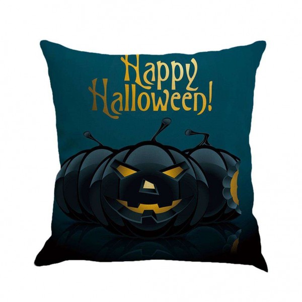 Halloween Pumpkin Linen Breathable Pillow Cover Pillowcase Cushion Wrap