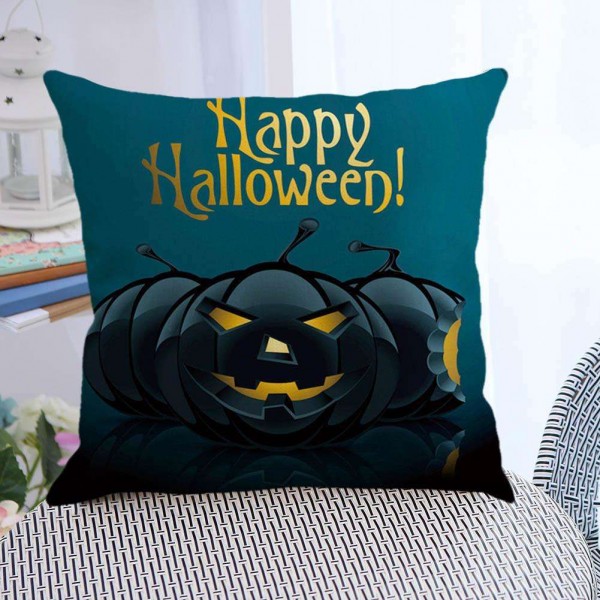 Halloween Pumpkin Linen Breathable Pillow Cover Pillowcase Cushion Wrap