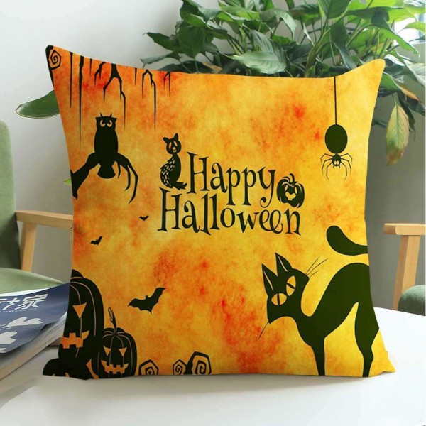 1pc Halloween Linen Pillowslip Horror Ba...