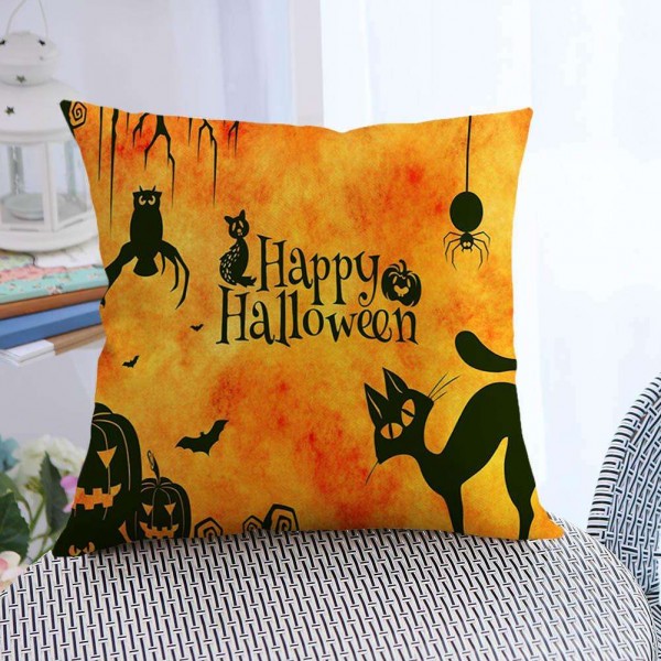 1pc Halloween Linen Pillowslip Horror Bat Fairy Pillowcase Sofa Cushion