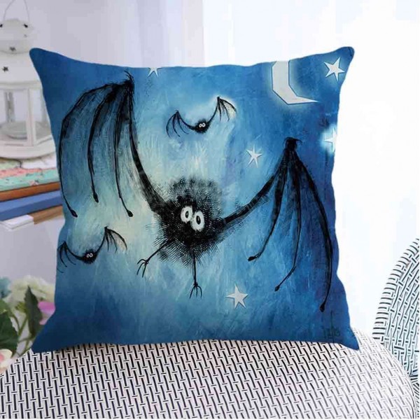 1pc Linen Halloween Pillow Cover Horror ...