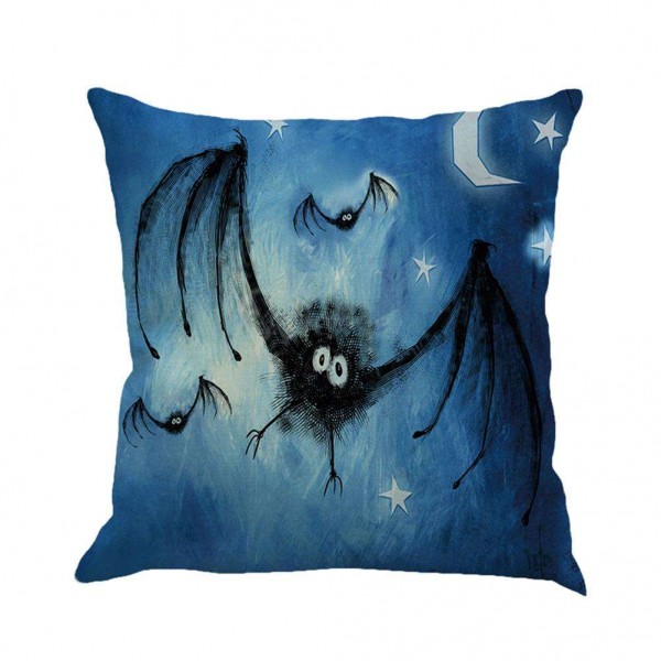 1pc Linen Halloween Pillow Cover Horror Fairy Spider Cushion Home Decor