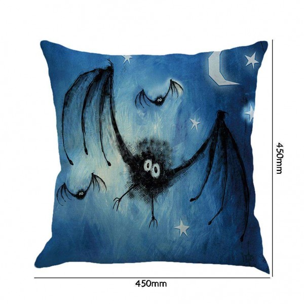 1pc Linen Halloween Pillow Cover Horror Fairy Spider Cushion Home Decor