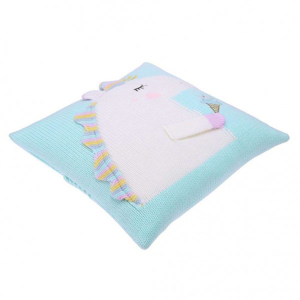 Baby Kids Cute Cartoon Sofa Cushion Cover Knitted Pillow Cover Decor