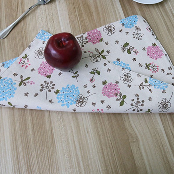 Korean Cotton Linen Flowers Placemat Dining Table Mat Disc Bowl Pad Coaster