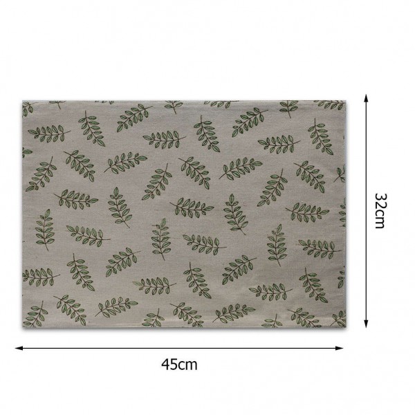 Cotton Place Mat Dinner Table Heat Proof Green Leaf Mats Cup Pads Coaster