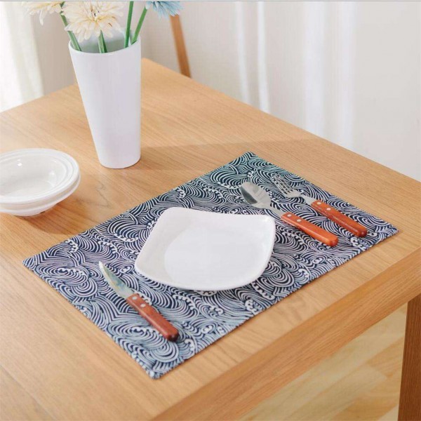 Cotton Linen Placemat Printed Table Mats...