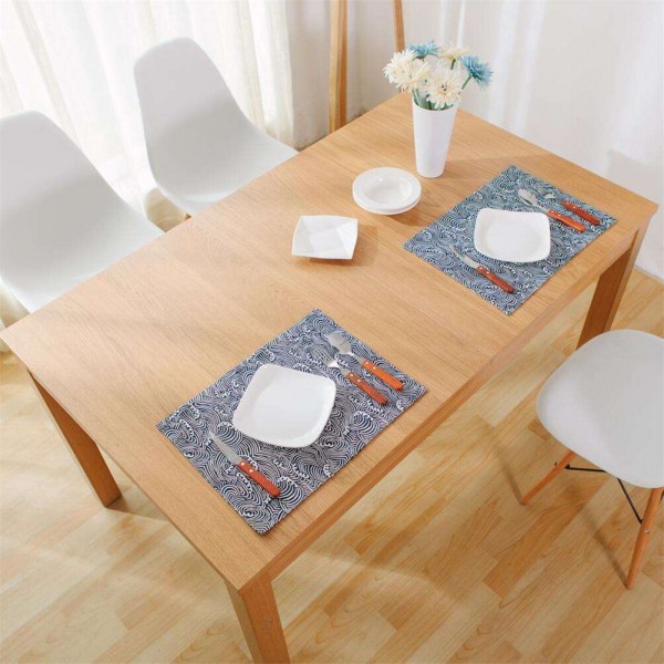 Cotton Linen Placemat Printed Table Mats Heat Insulation Dinner Plate Pads