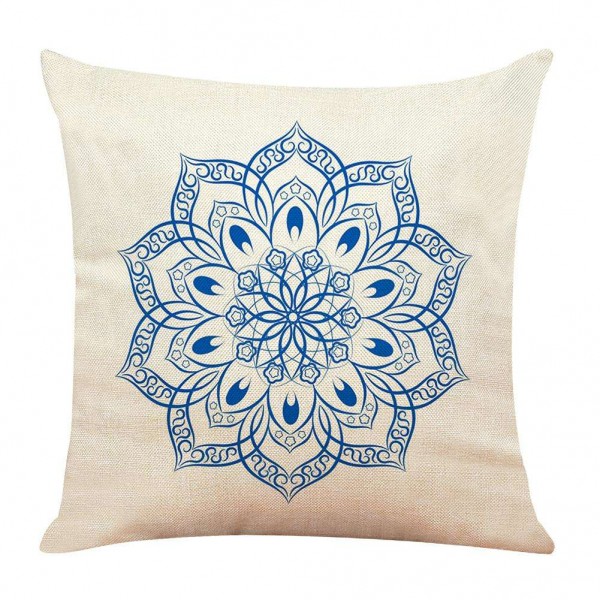 Flower Printed Linen Cushion Cover Sofa Car Seat Pillow Case Home Decor