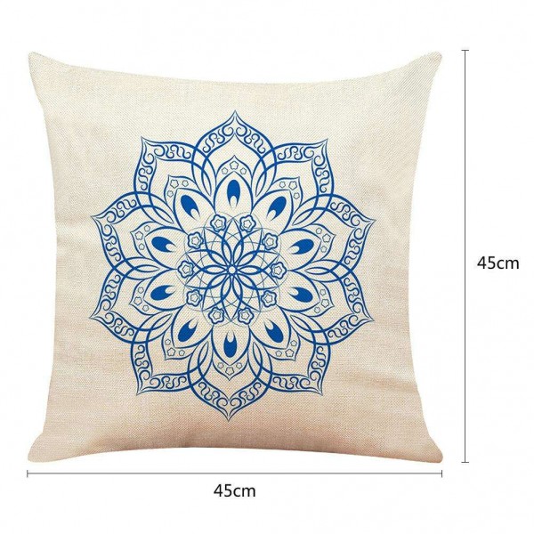 Flower Printed Linen Cushion Cover Sofa Car Seat Pillow Case Home Decor