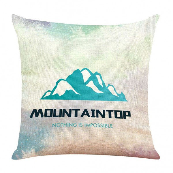 Mountaintop Print Linen Cushion Cover So...