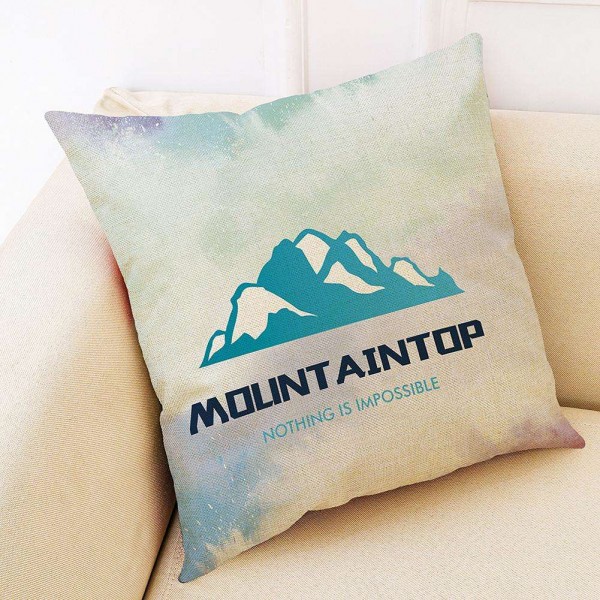 Mountaintop Print Linen Cushion Cover Sofa Car Seat Pillow Case Decor