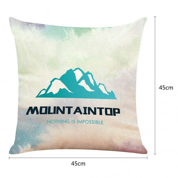 Mountaintop Print Linen Cushion Cover Sofa Car Seat Pillow Case Decor