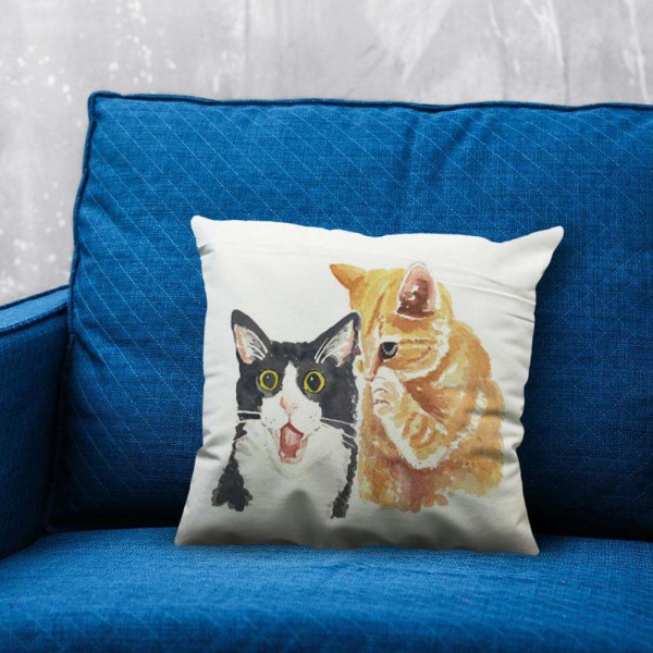 Cute Rabbit Printed Throw Pillow Case Sofa Chair Waist Cushion Cover