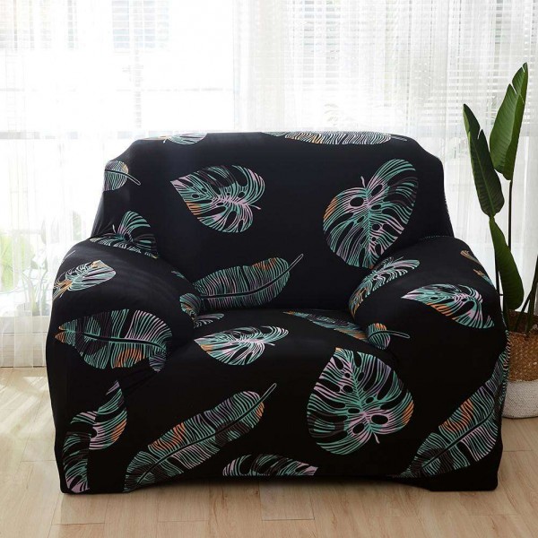 Big Leaf Print Tight Wrap Slipcovers Elastic Sofa Couch Cover