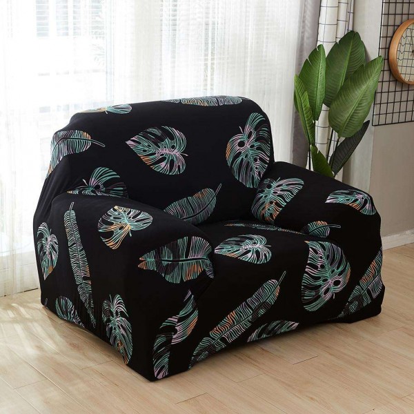 Big Leaf Print Tight Wrap Slipcovers Elastic Sofa Couch Cover