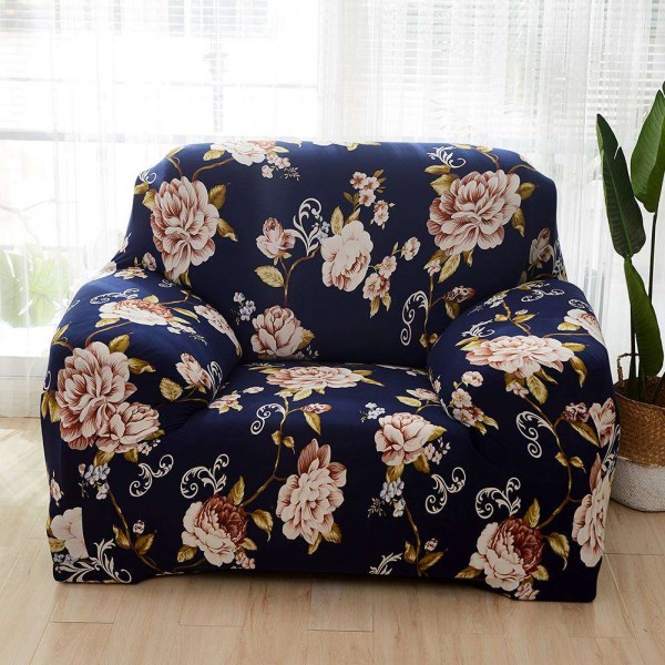 Pink Flowers Tight Wrap Slipcovers Elastic Sofa Couch Cover