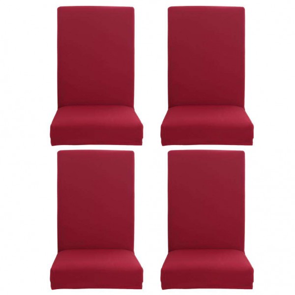 Red Color Stretch Chair Cover Elastic Se...