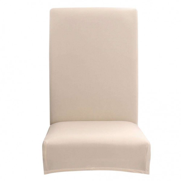 Simple Stretch Pure Beige Seat Case Elastic Slipcover Chair Cover