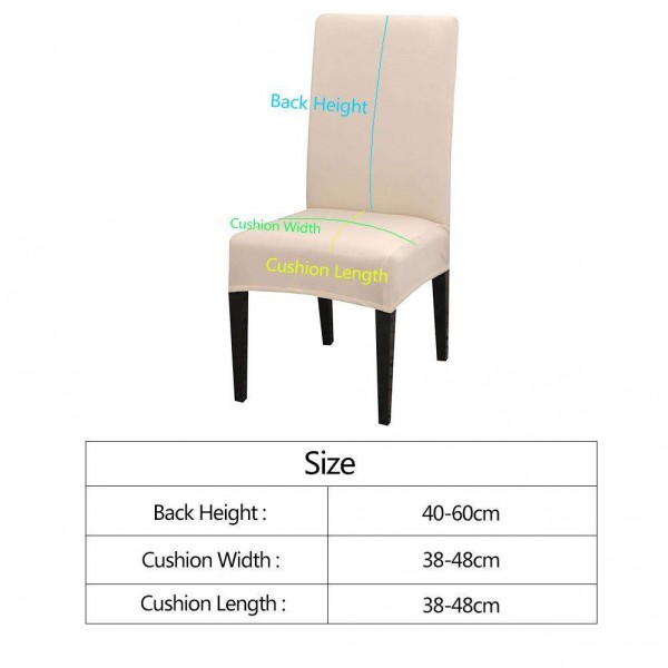 Simple Stretch Pure Beige Seat Case Elastic Slipcover Chair Cover