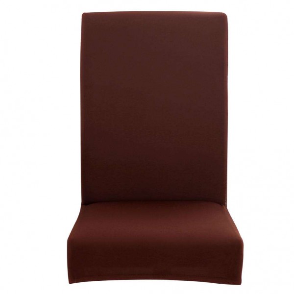 Pure Coffee Color Stretch Seat Case Elastic Chair Cover Slipcover